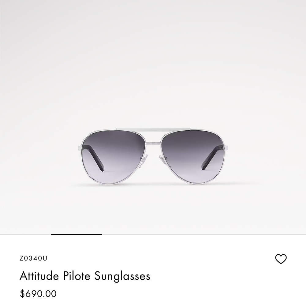 Louis Vuitton Silver Aviator Sunglasses